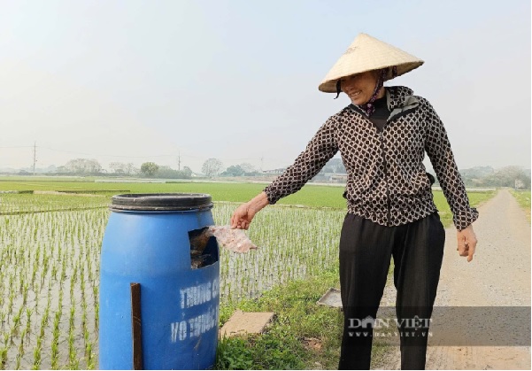 Nông dân xã Hát Môn Hà Nội thi đua thu gom rác, vỏ bao thuốc bảo vệ thực vật
